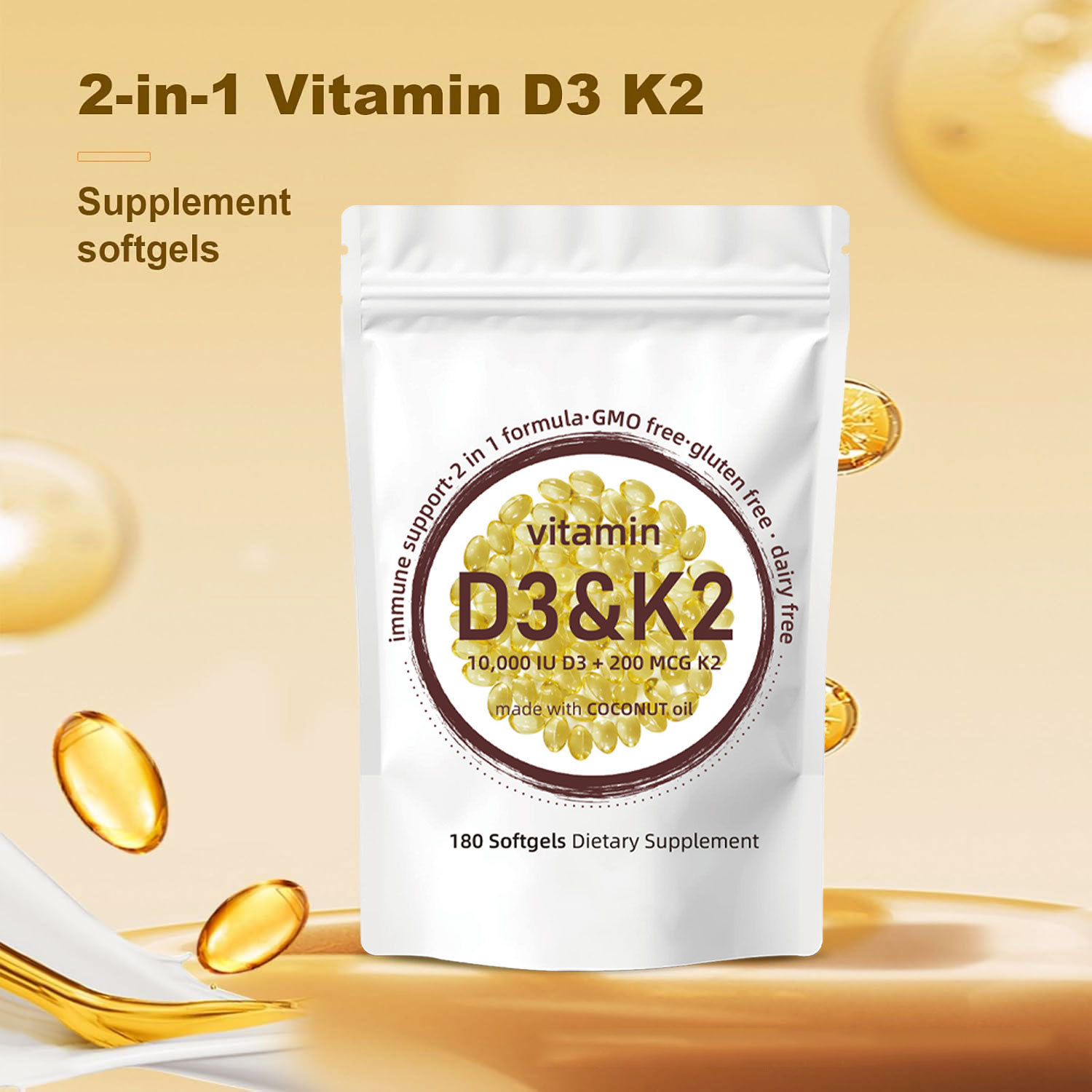 Vitamin D3 K2 Drop - Softgels Vitamin D3 K2 - Vitamin
