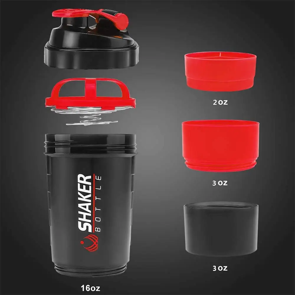 Protein Shaker Bottle - Botol Protein berlapis 500ml, pengocok bubuk