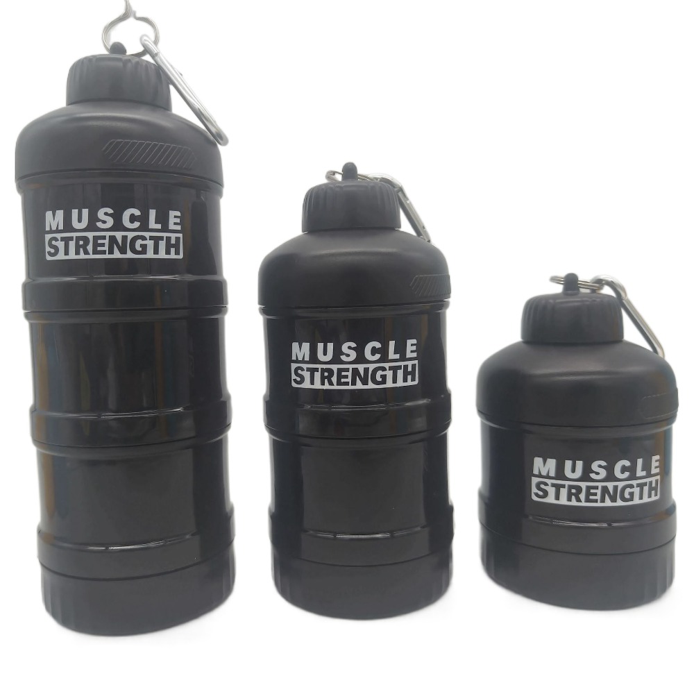 Protein Shaker Bottle - Kotak serbuk Protein portabel 1/2/3 lapis