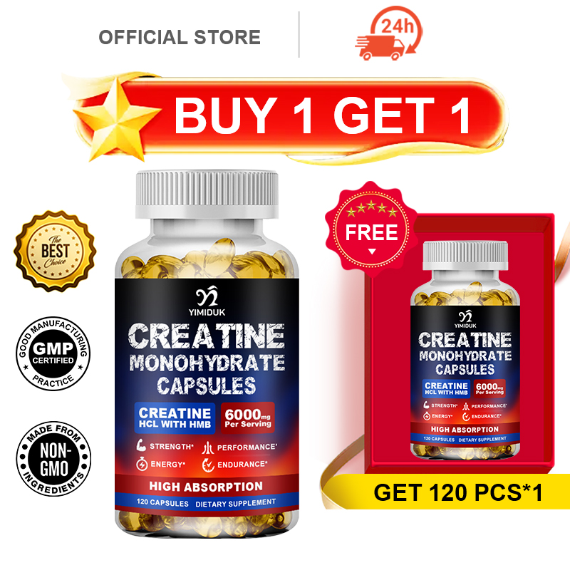 Creatine Hcl Capsule - Suplemen 3-in-1 Creatine Monohydrate HCL HMB,