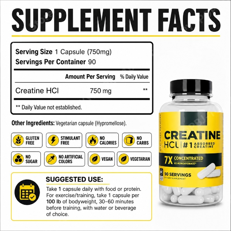 Creatine HCl 750mg 90 Kapsul P - Creatine Hcl Capsule ulasan dan harga