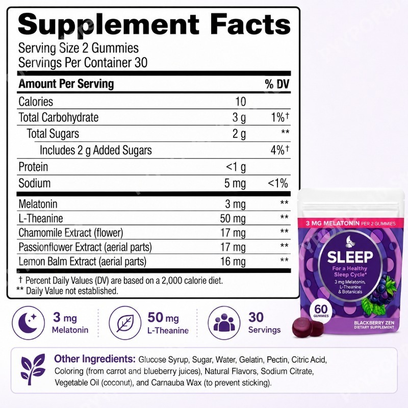 Permen Tidur Melatonin 3mg den - Melatonin Sleep Gummy ulasan dan harga