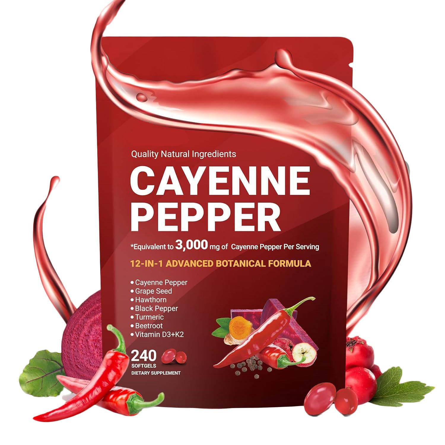 240 Softgel Kapsul Cabai Cayen - Vitamin D3 K2 Drop ulasan dan harga