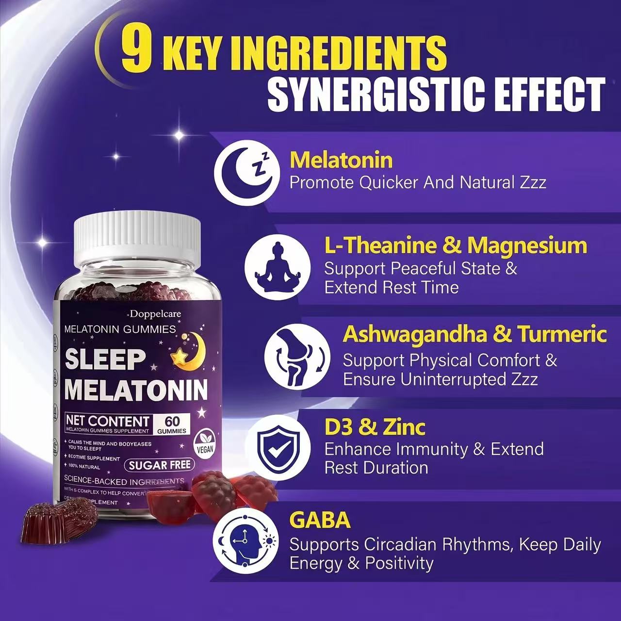Permen Melatonin Bebas Gula Ve - Melatonin Sleep Gummy ulasan dan harga